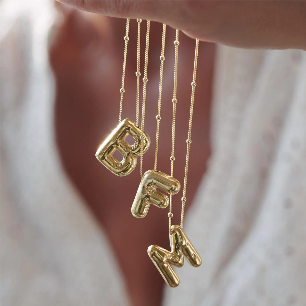 Initial Letter Pendant Necklace Gold Tone Gift