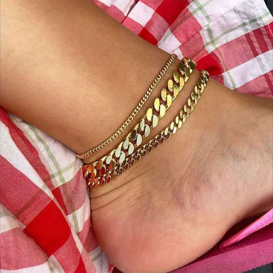 Chain Anklet Gold Tone Summer Layering
