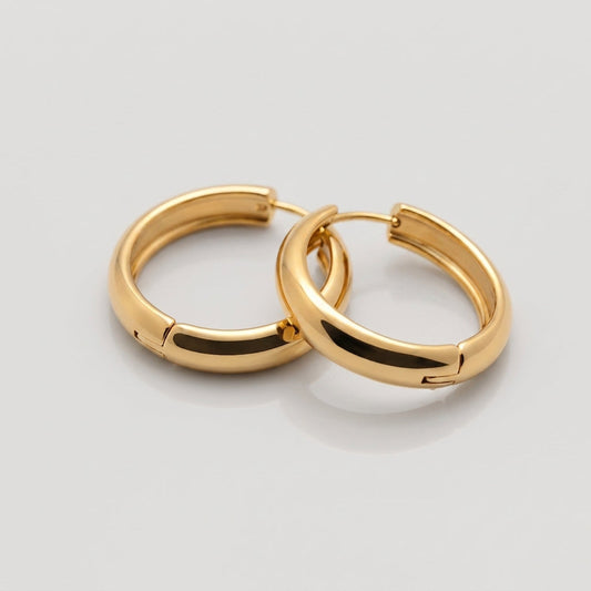 Hoop Earrings Gold Tone Six Sizes Everyday