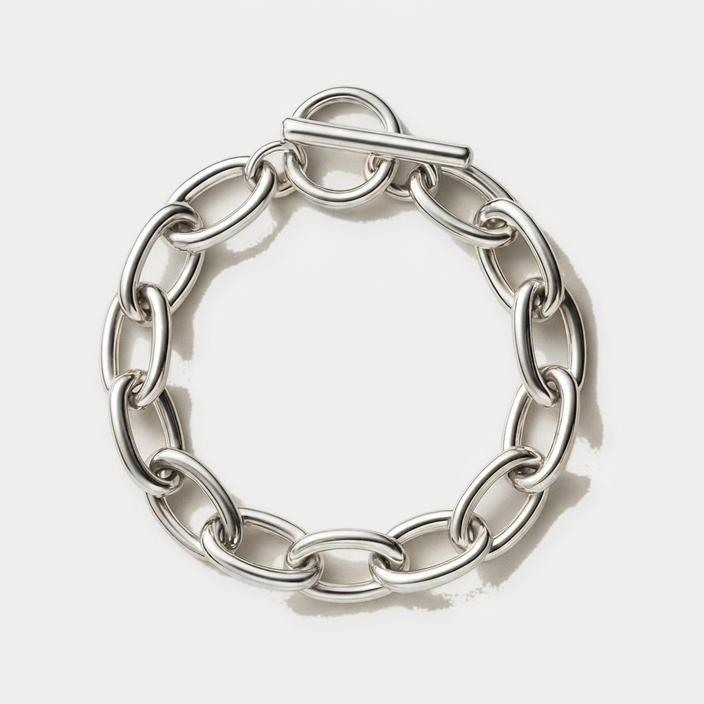 Chunky Chain Bracelet Bold Gold Tone Party