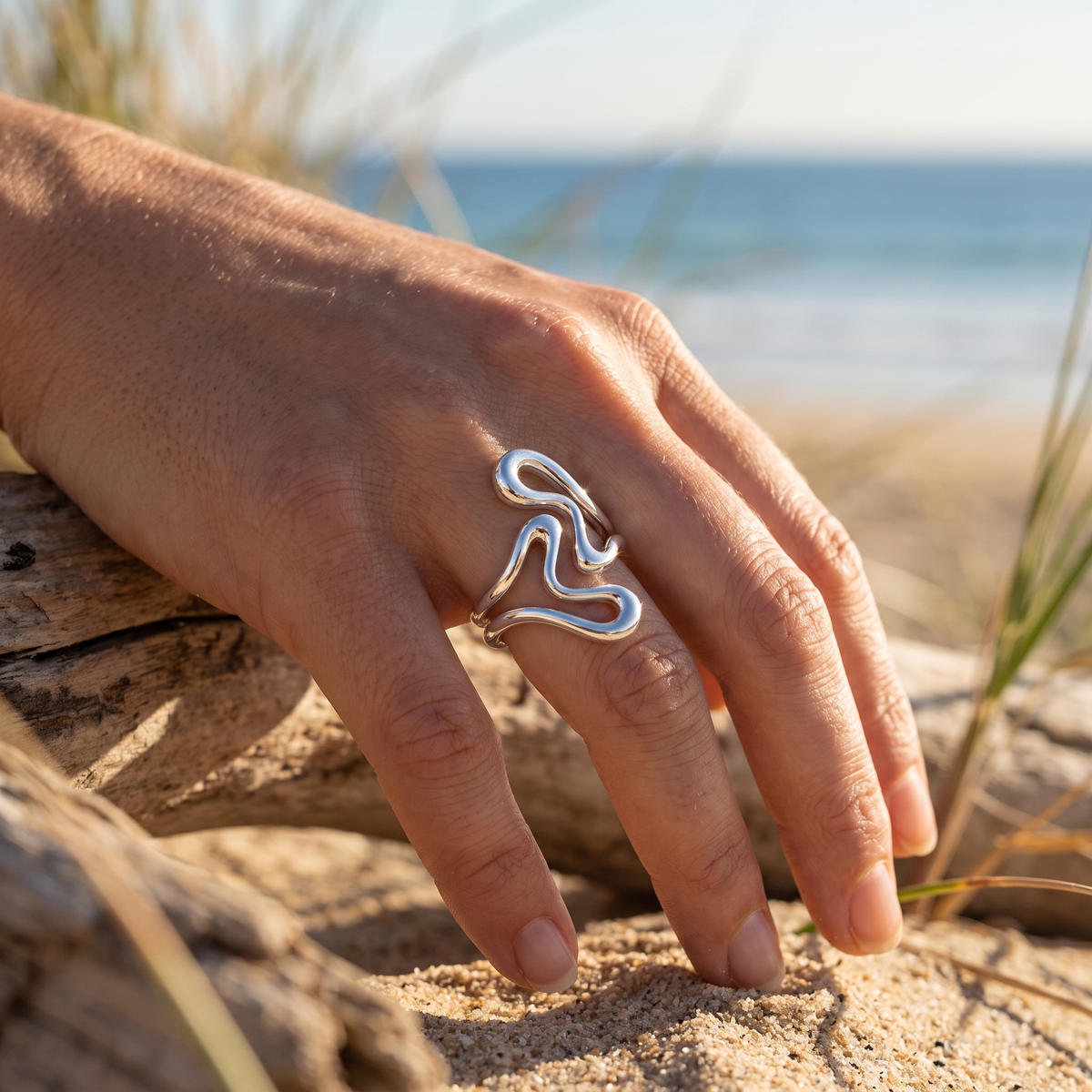 Sculptura Ring Silver lifestyle