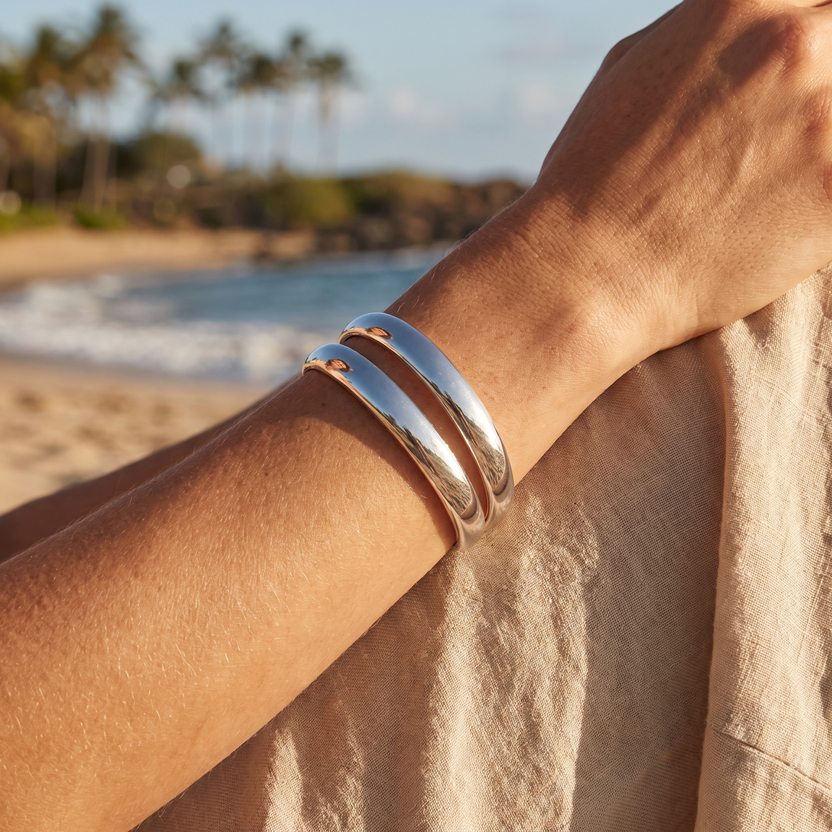 Ocean Escape Bangle Silver lifestyle
