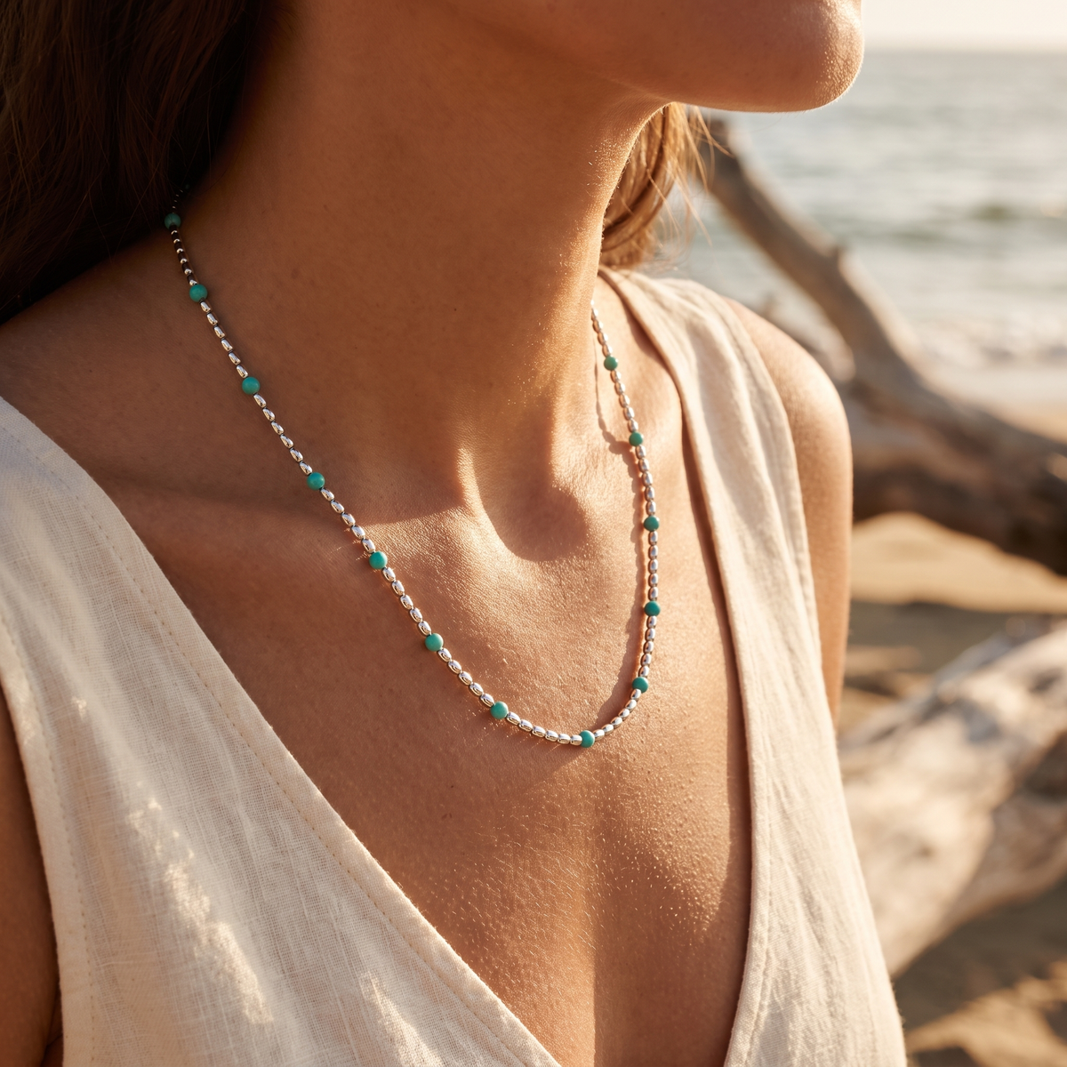Reef Necklace Silver lifestyle
