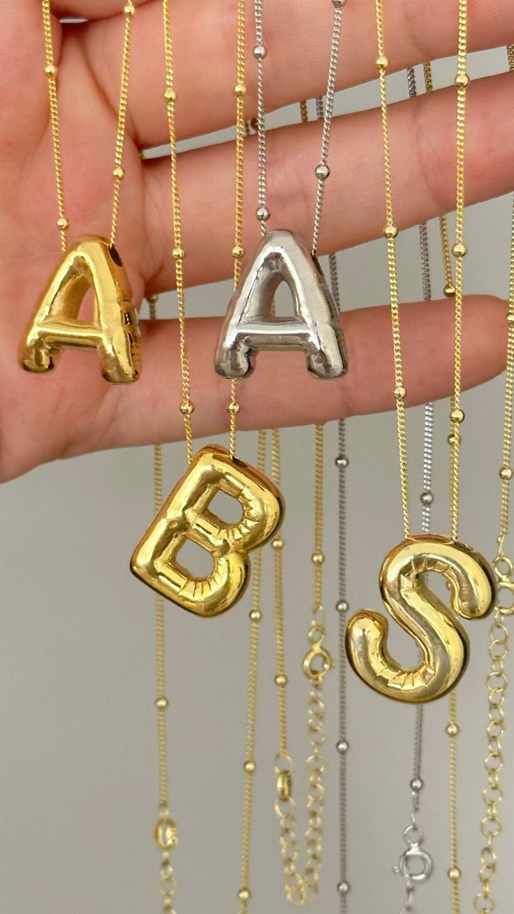 Initial Letter Pendant Necklace Gold Tone Gift