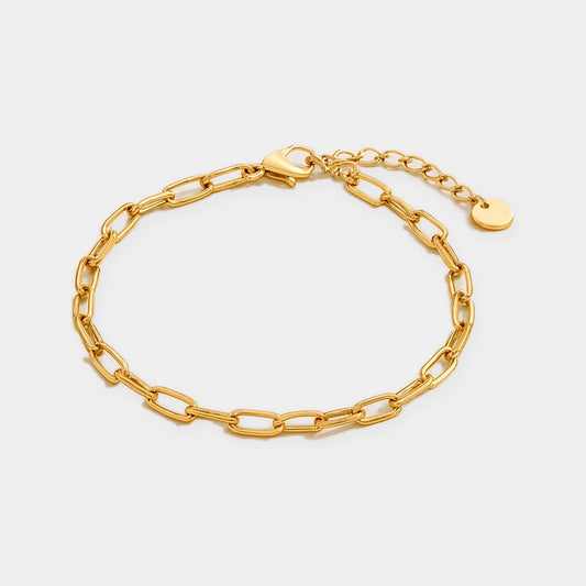 Paperclip Chain Bracelet Gold Tone Stacking