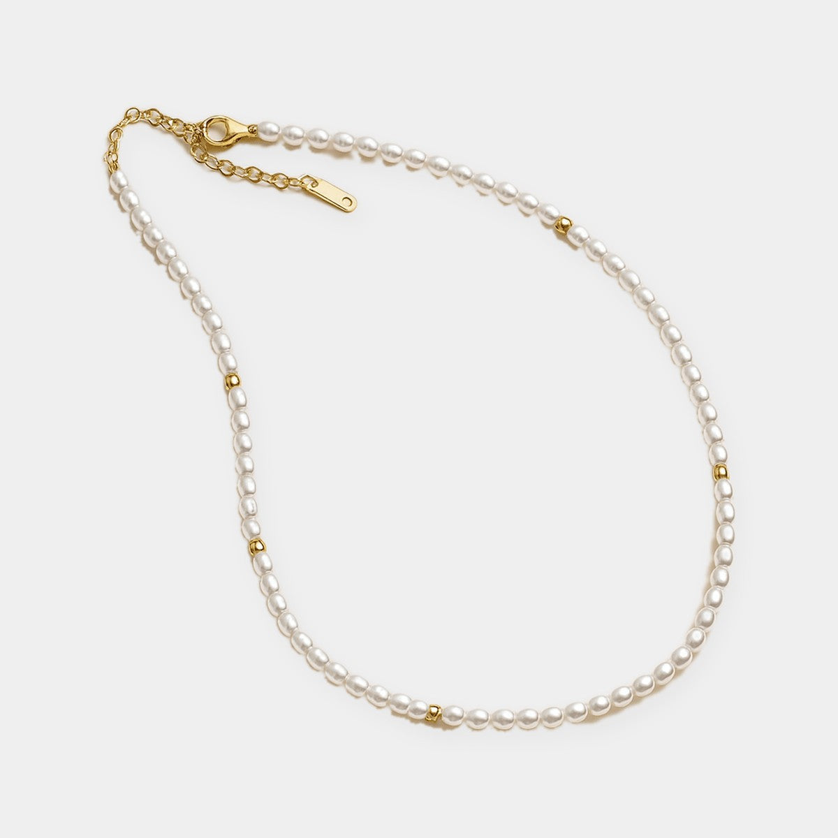 Freshwater Pearl Choker Necklace Gold Tone