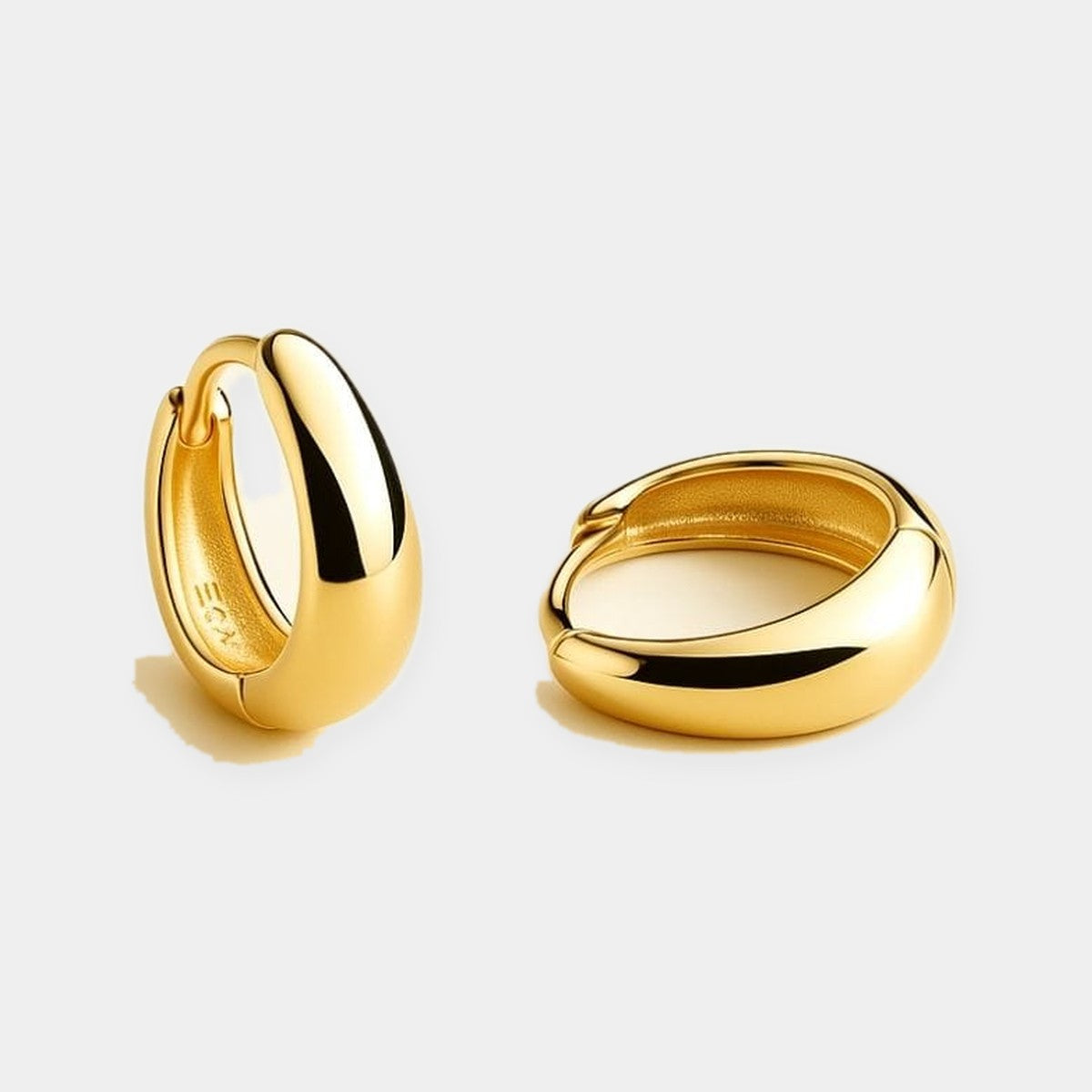 Small Huggie Hoop Earrings Gold Tone Everyday