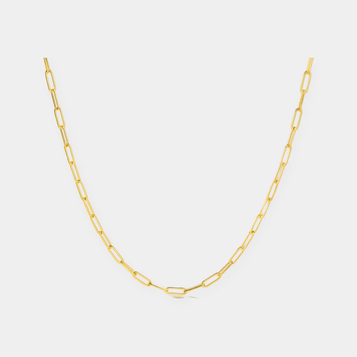 Paperclip Chain Necklace Gold Tone Layering