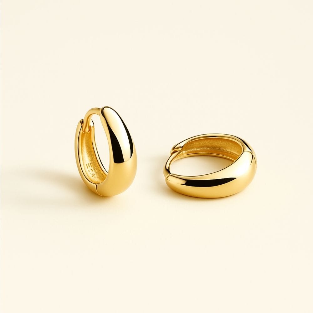 Small Huggie Hoop Earrings Gold Tone Everyday