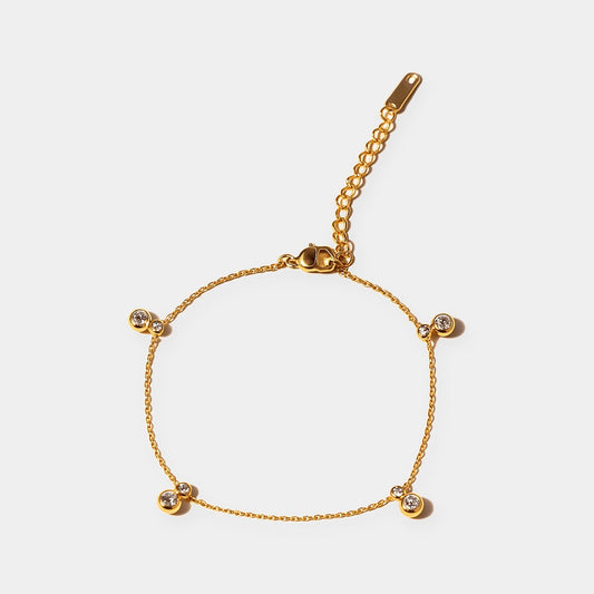 Crystal Anklet Gold Tone Sparkle Summer
