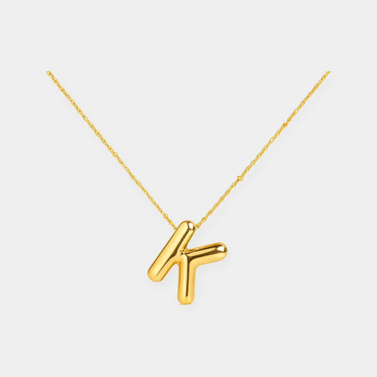 Initial Letter Pendant Necklace Gold Tone Gift