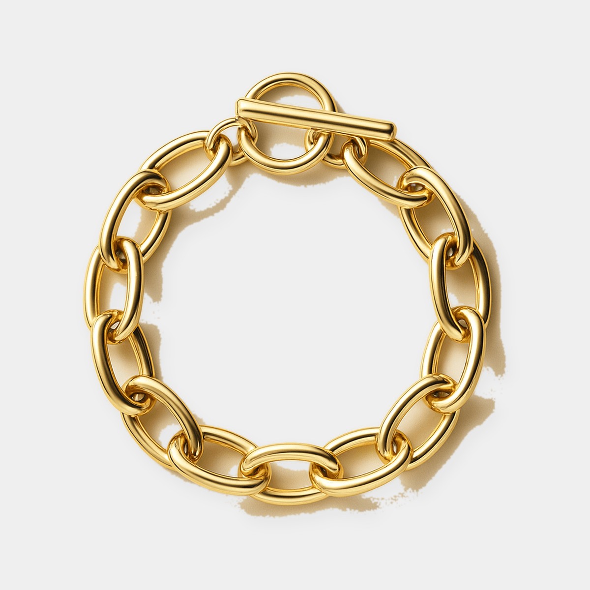 Chunky Chain Bracelet Bold Gold Tone Party