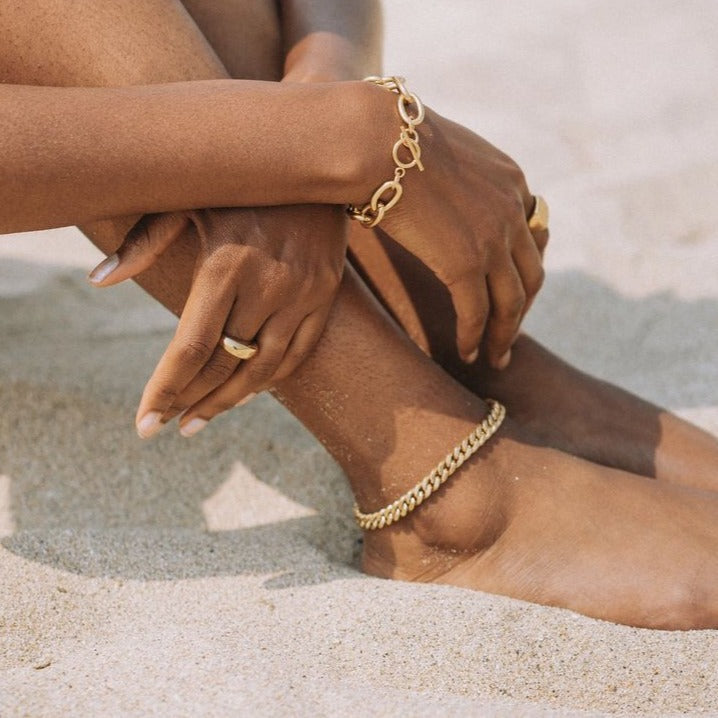 Chain Anklet Gold Tone Summer Layering
