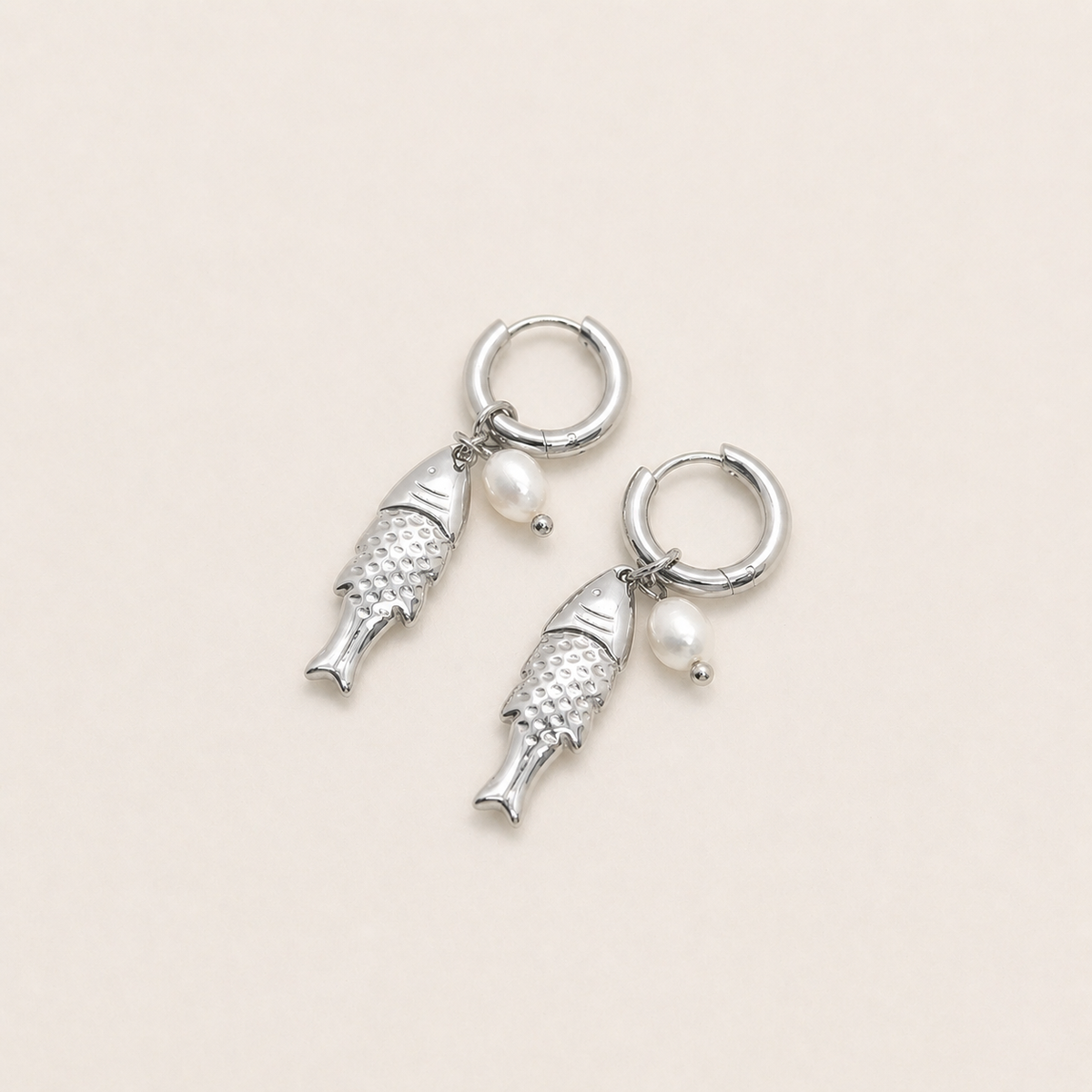 Pearl Hoop Earrings Gold Tone Everyday Wear