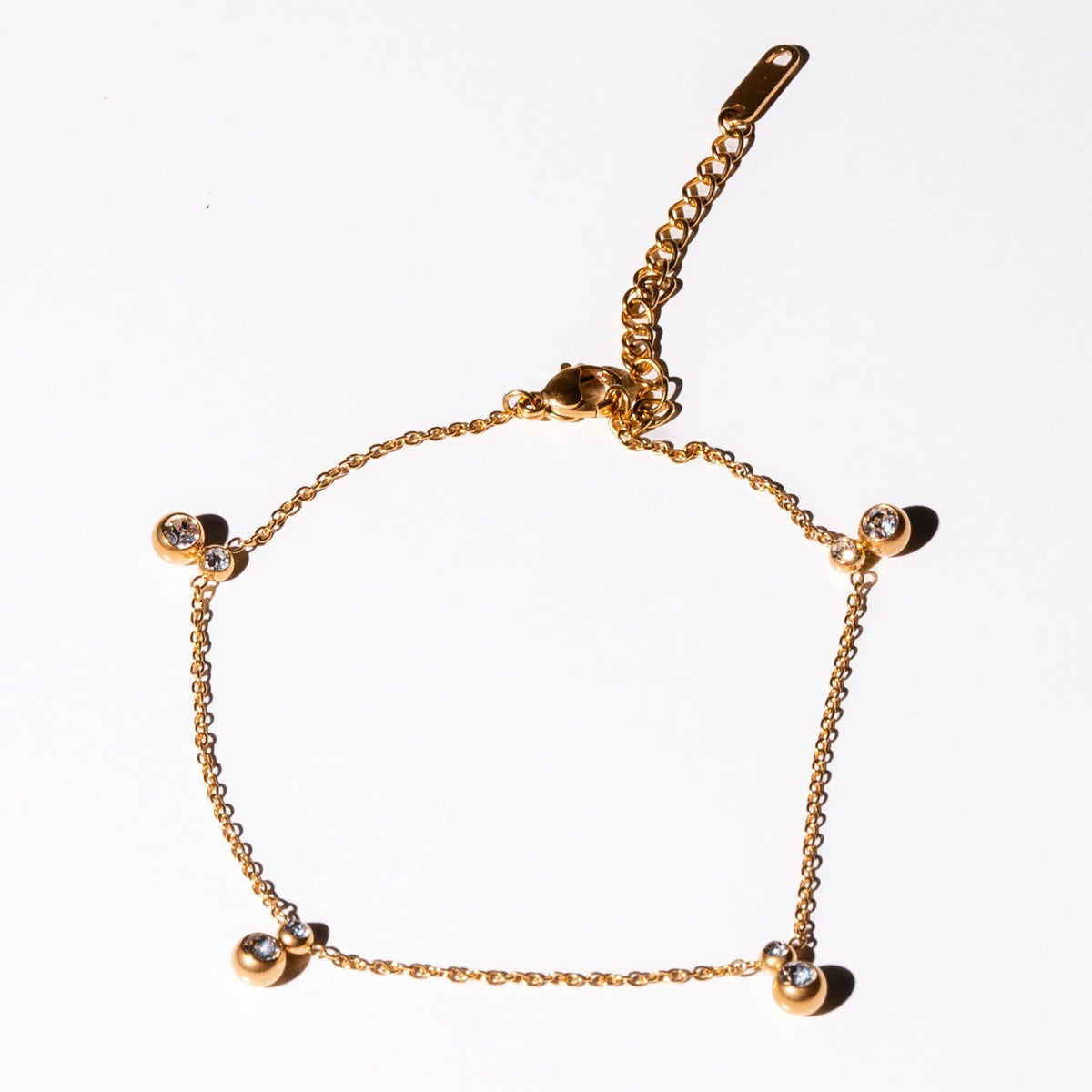 Crystal Anklet Gold Tone Sparkle Summer