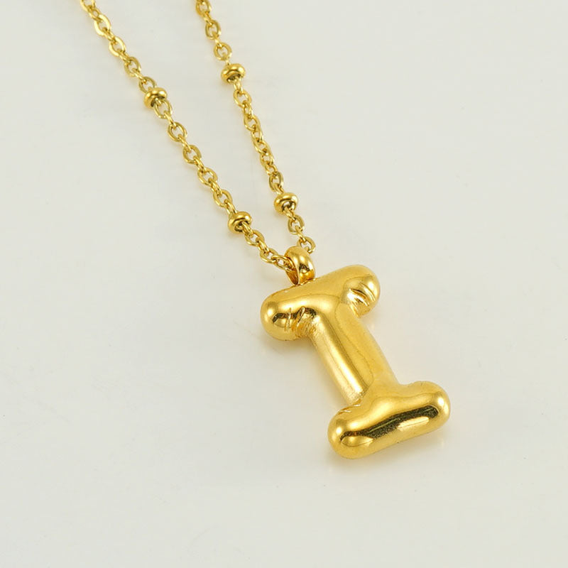 Initial Letter Pendant Necklace Gold Tone Gift