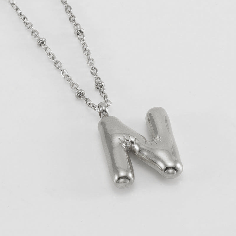 Initial Letter Pendant Necklace Gold Tone Gift