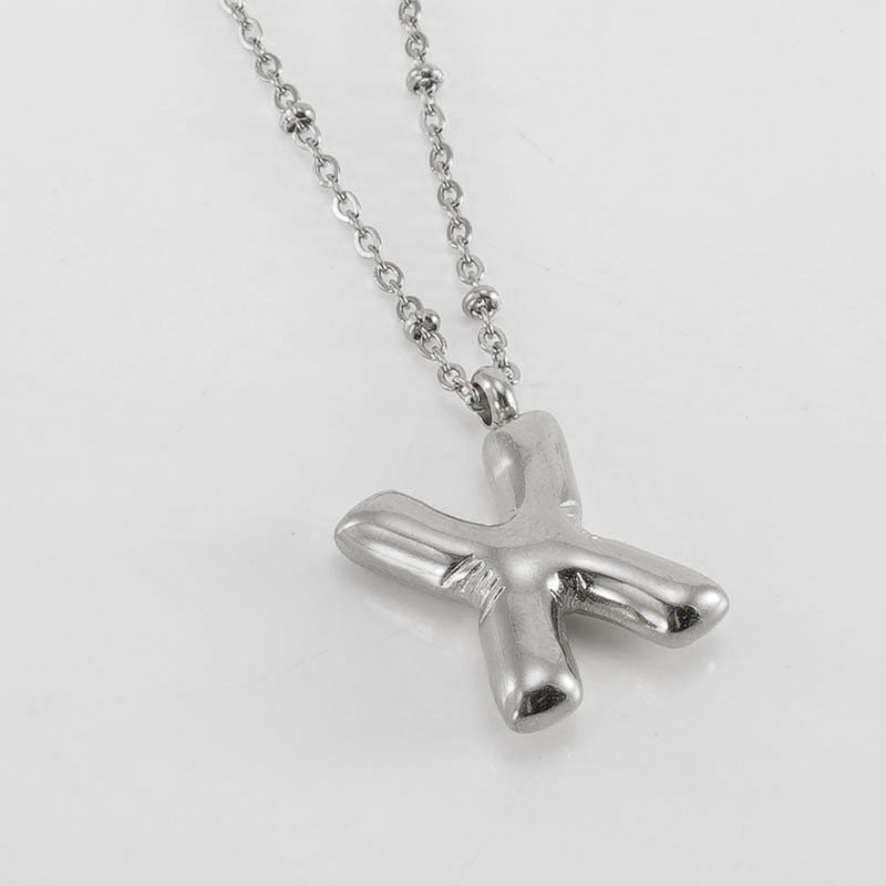 Initial Letter Pendant Necklace Gold Tone Gift