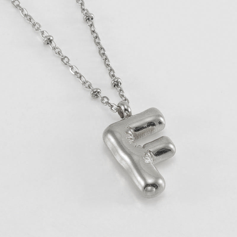 Initial Letter Pendant Necklace Gold Tone Gift