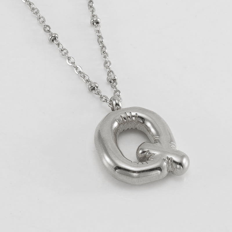 Initial Letter Pendant Necklace Gold Tone Gift