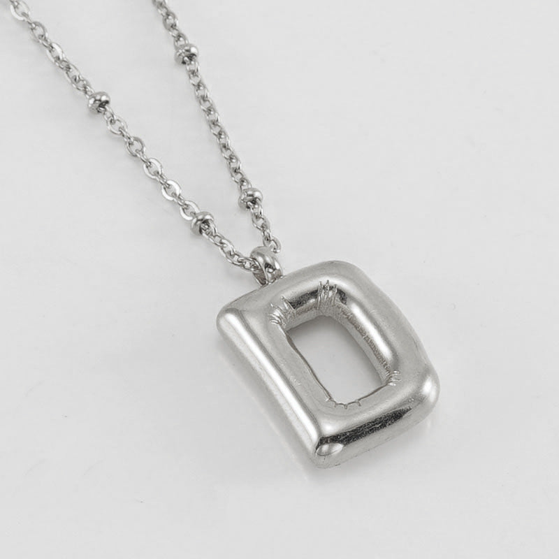 Initial Letter Pendant Necklace Gold Tone Gift