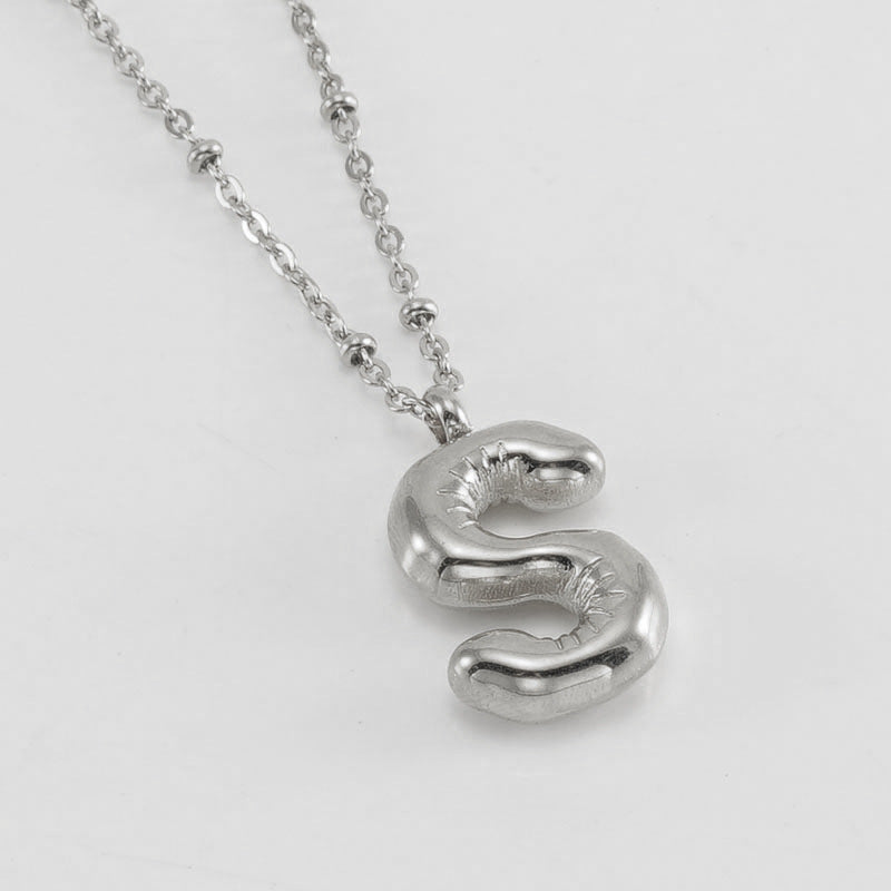 Initial Letter Pendant Necklace Gold Tone Gift