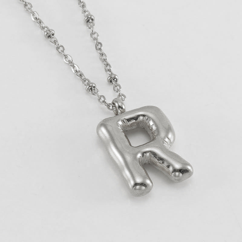 Initial Letter Pendant Necklace Gold Tone Gift
