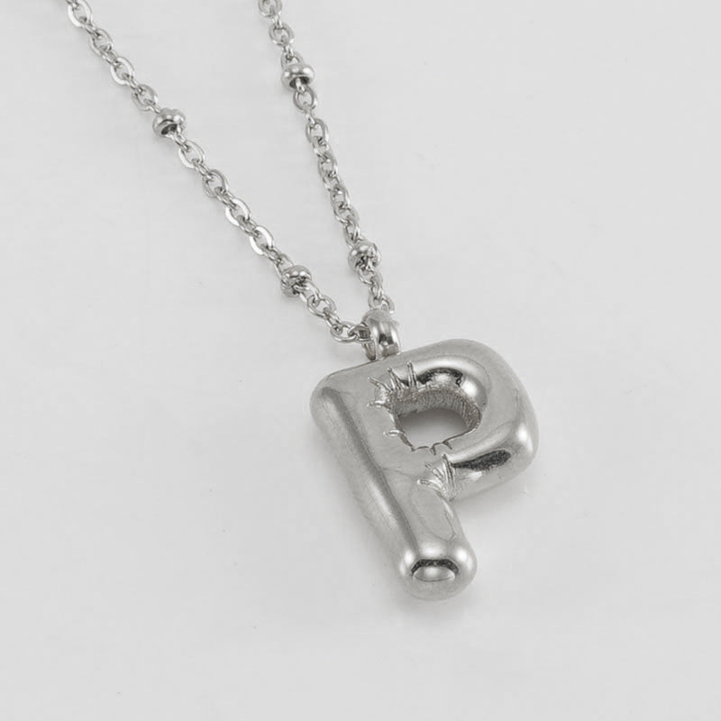 Initial Letter Pendant Necklace Gold Tone Gift