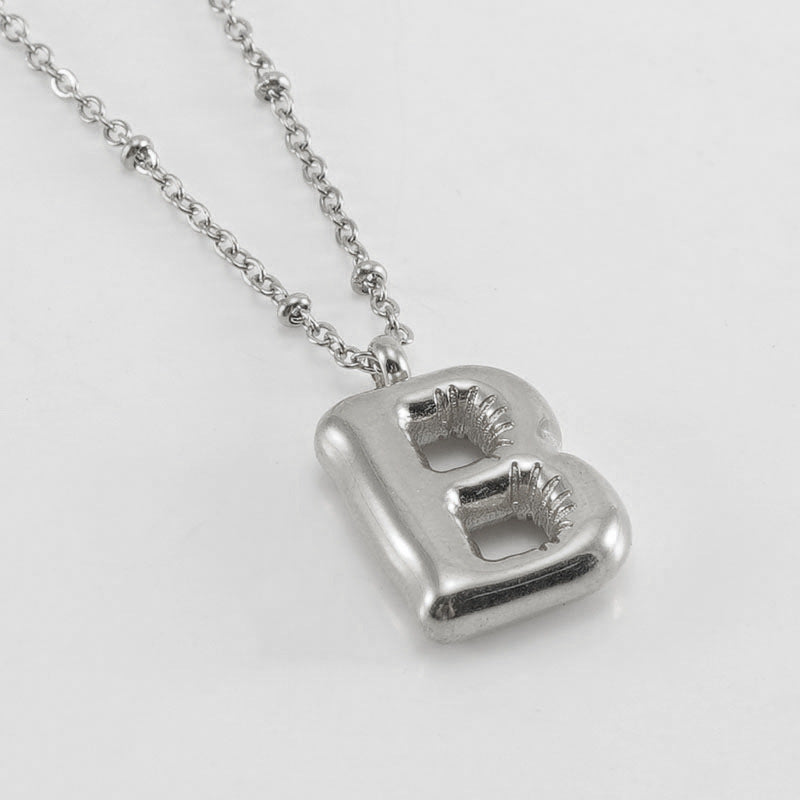 Initial Letter Pendant Necklace Gold Tone Gift