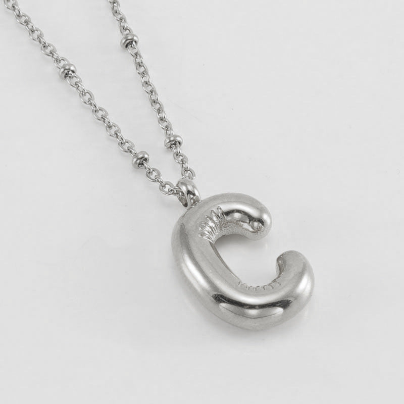 Initial Letter Pendant Necklace Gold Tone Gift