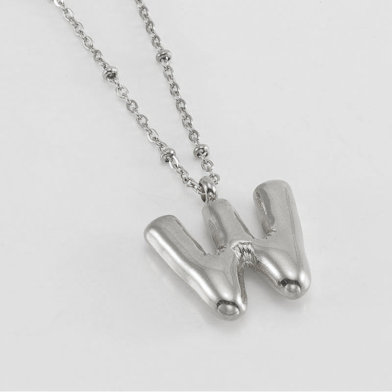 Initial Letter Pendant Necklace Gold Tone Gift