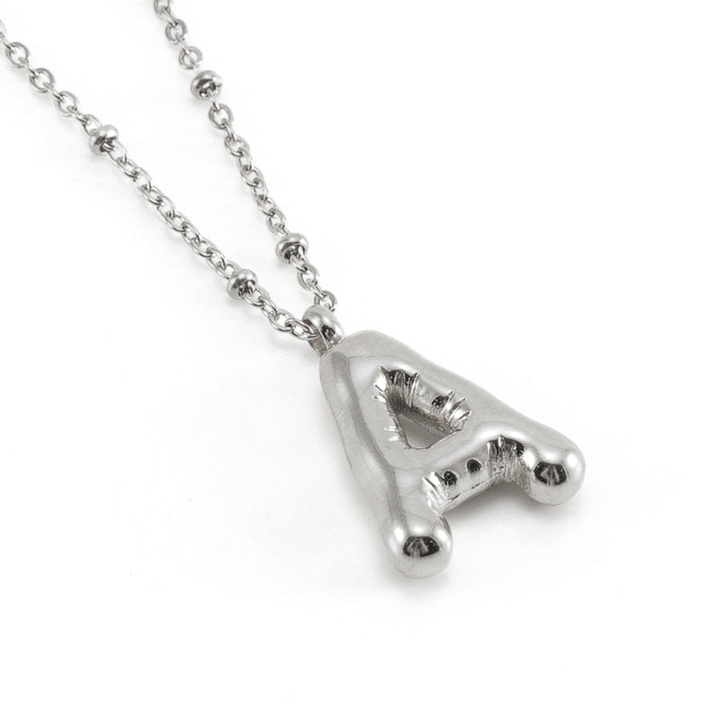 Initial Letter Pendant Necklace Gold Tone Gift