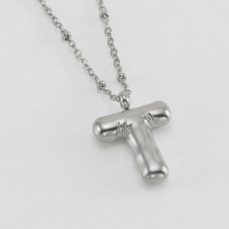 Initial Letter Pendant Necklace Gold Tone Gift