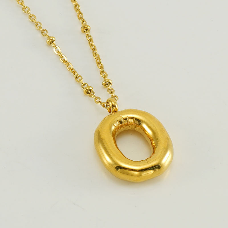 Initial Letter Pendant Necklace Gold Tone Gift