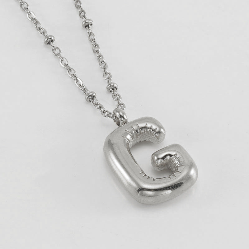 Initial Letter Pendant Necklace Gold Tone Gift