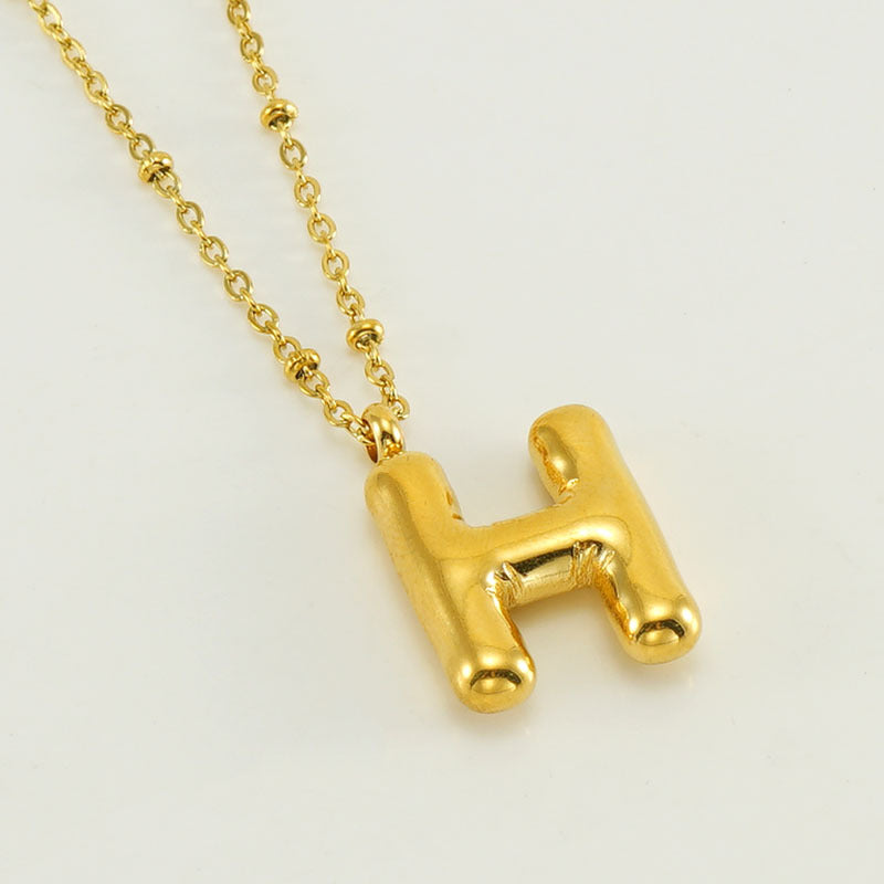 Initial Letter Pendant Necklace Gold Tone Gift