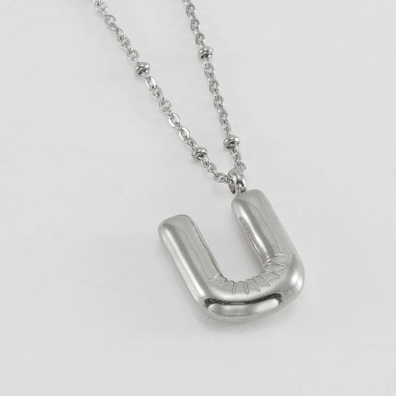 Initial Letter Pendant Necklace Gold Tone Gift