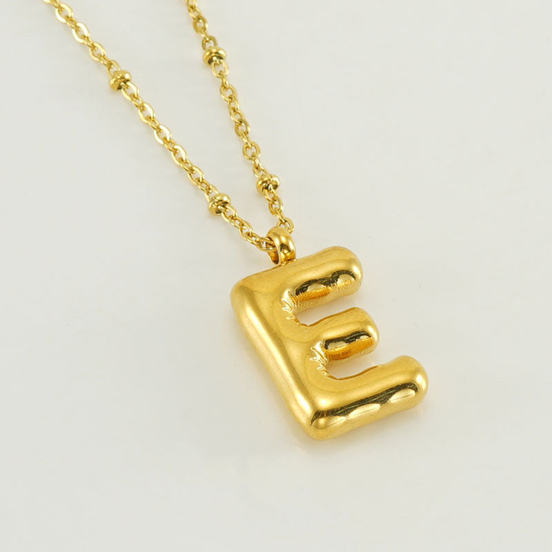 Initial Letter Pendant Necklace Gold Tone Gift