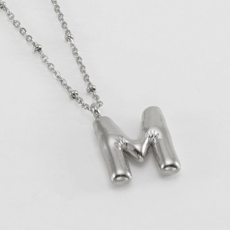 Initial Letter Pendant Necklace Gold Tone Gift