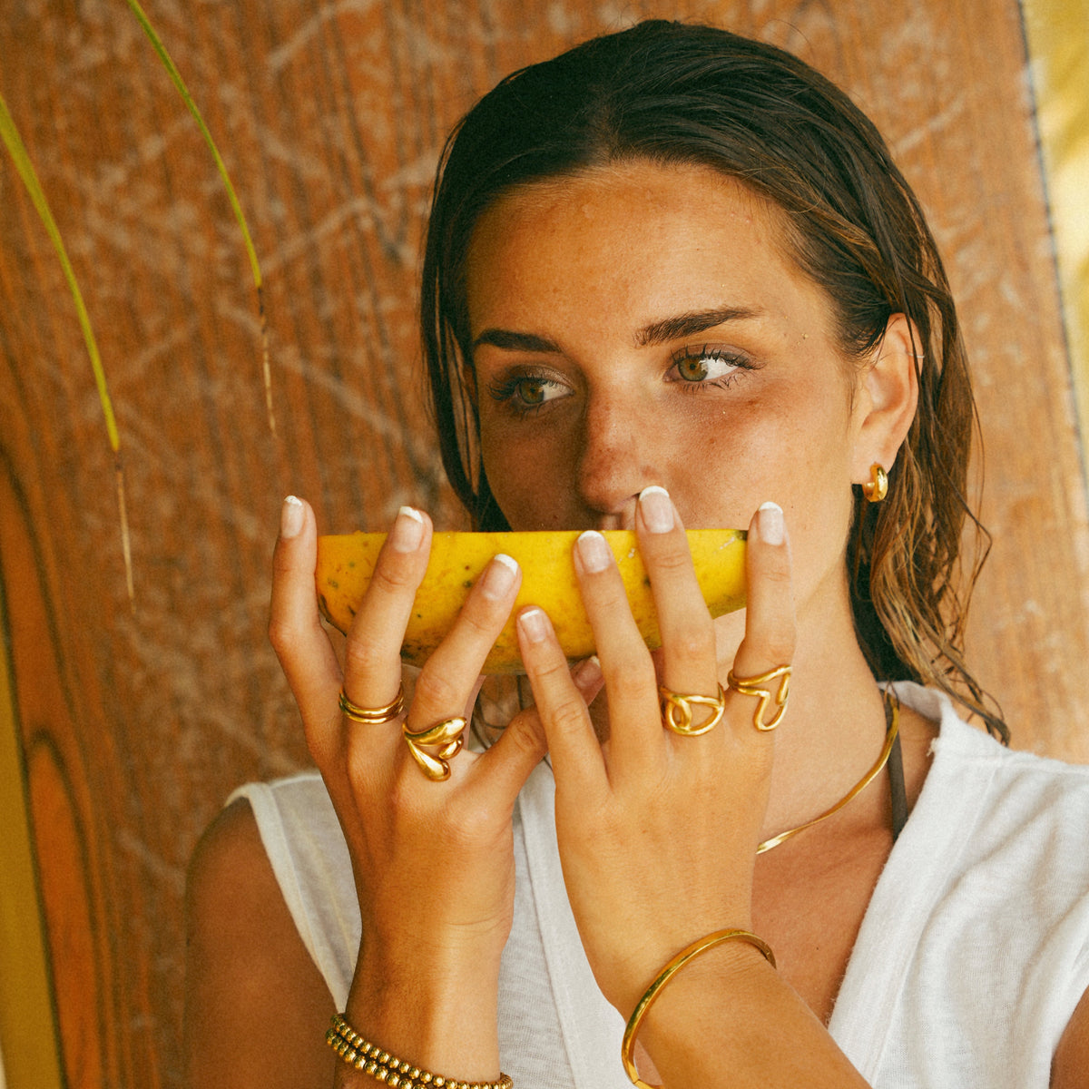 Small Huggie Hoop Earrings Gold Tone Everyday