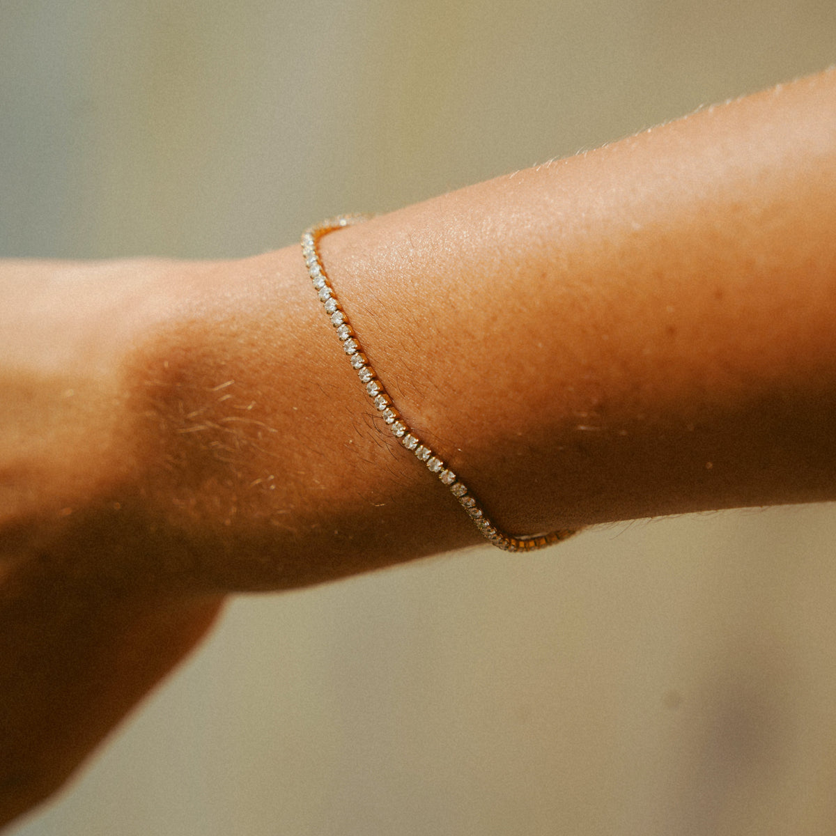 Adjustable Tennis Bracelet Crystal Silver Tone
