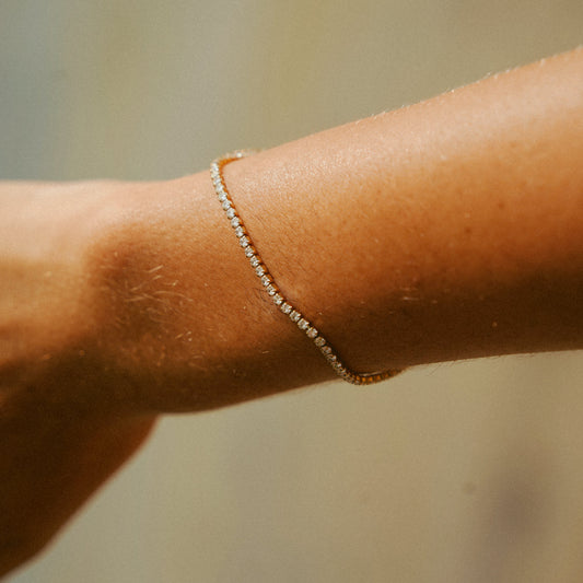 Adjustable Tennis Bracelet Crystal Silver Tone