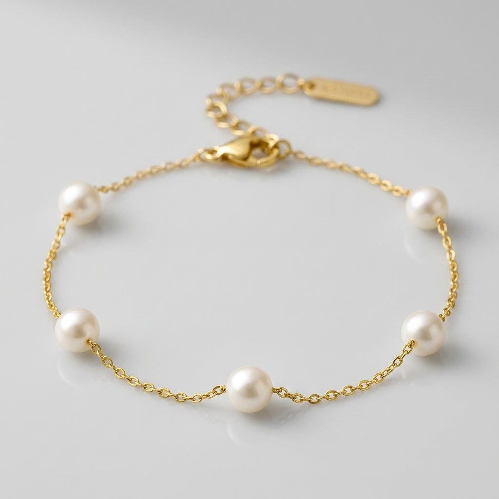Pearl Anklet Gold Tone Summer Beach Wear