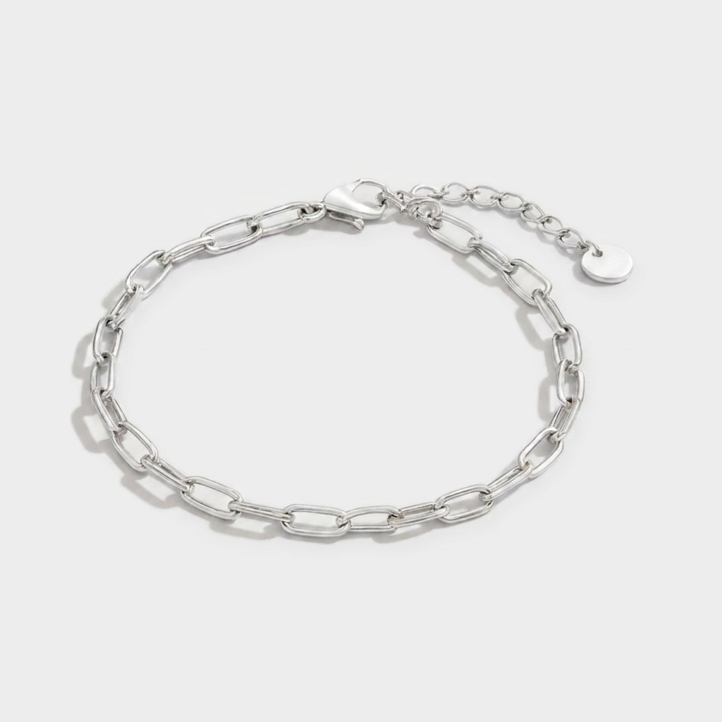 Paperclip Chain Bracelet Gold Tone Stacking