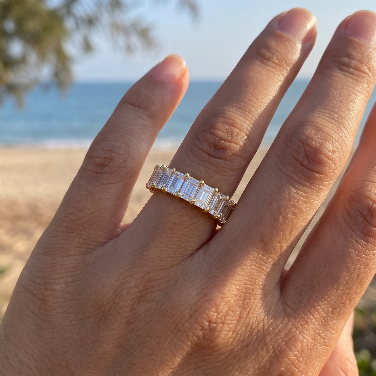 Chiara Eternity Ring Gold lifestyle