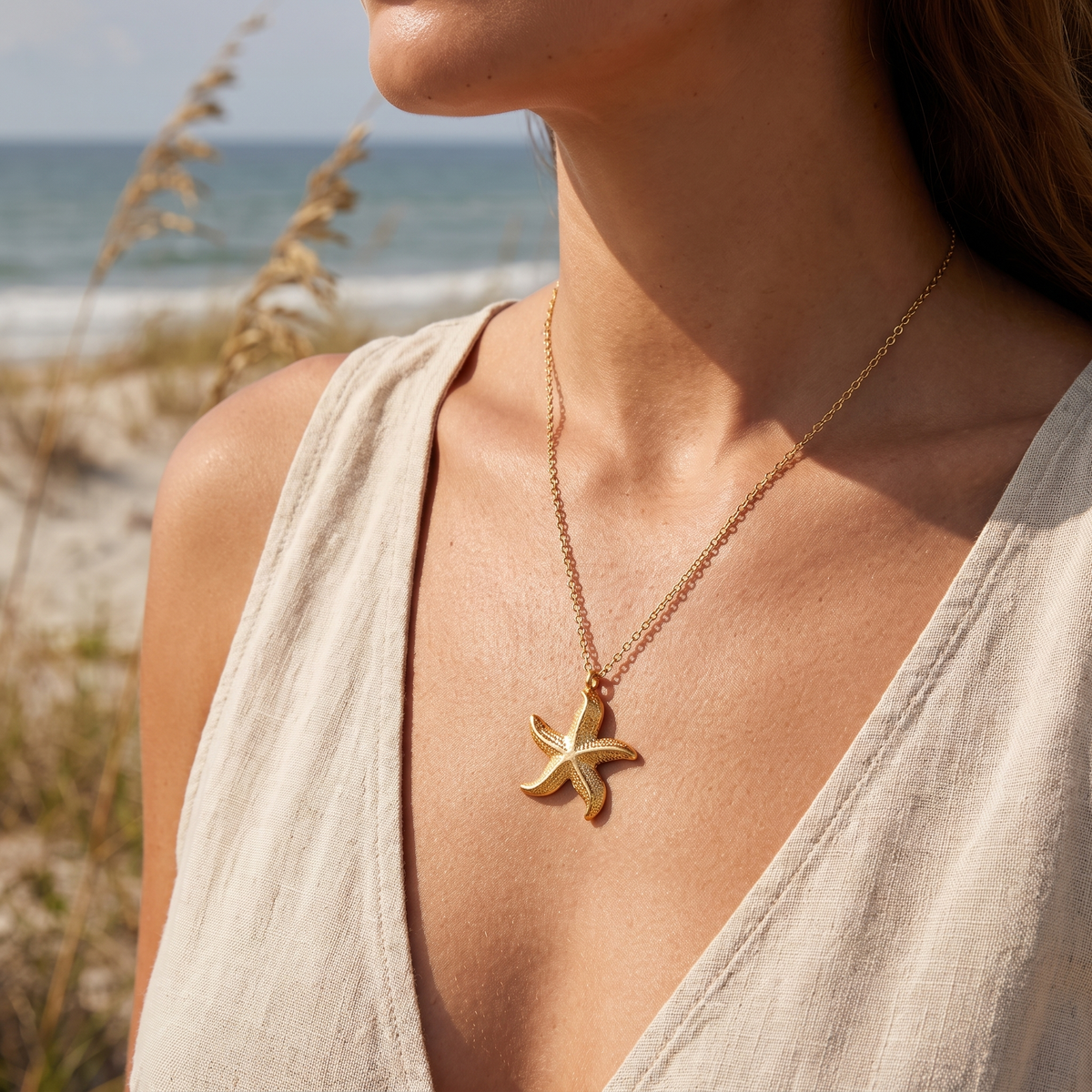 Starfish Necklace lifestyle