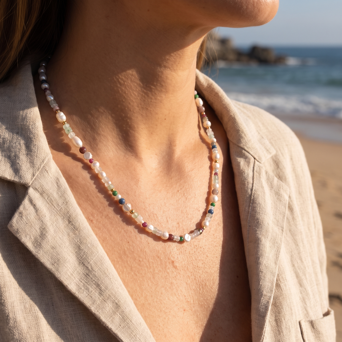 Tropicana Pearl Necklace lifestyle
