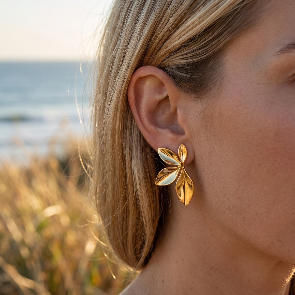 Mira Earrings Gold lifestyle